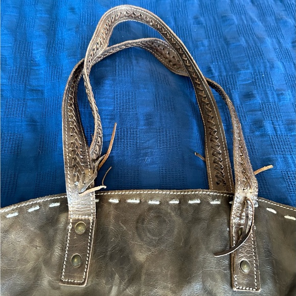BED|STU Distressed Leather Tote in Brown - Picture 3 of 5